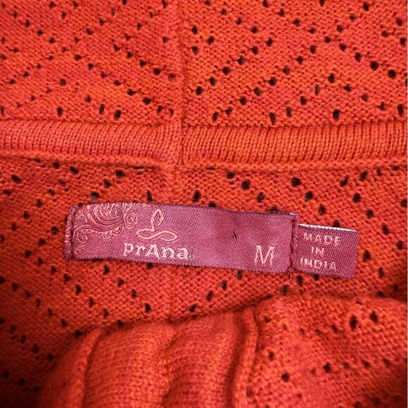 Prana Cedar Lightweight Cowl Neck Sweater In Fiery Red Orange Size Medium - Picture 10 of 12